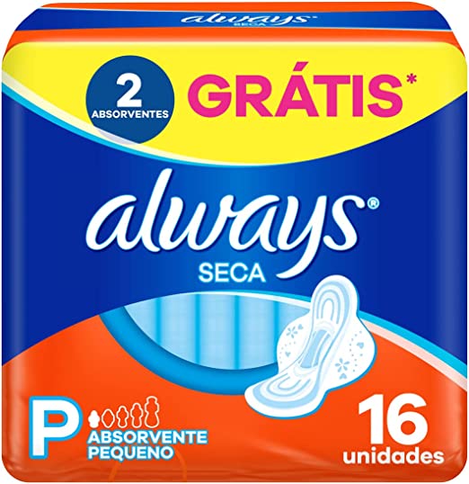 Absorvente Always Super Proteção Cobertura Seca Com Abas 16 unidades