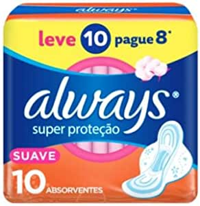 Absorvente Always Super Proteção Cobertura Suave Com Abas 10 unidades