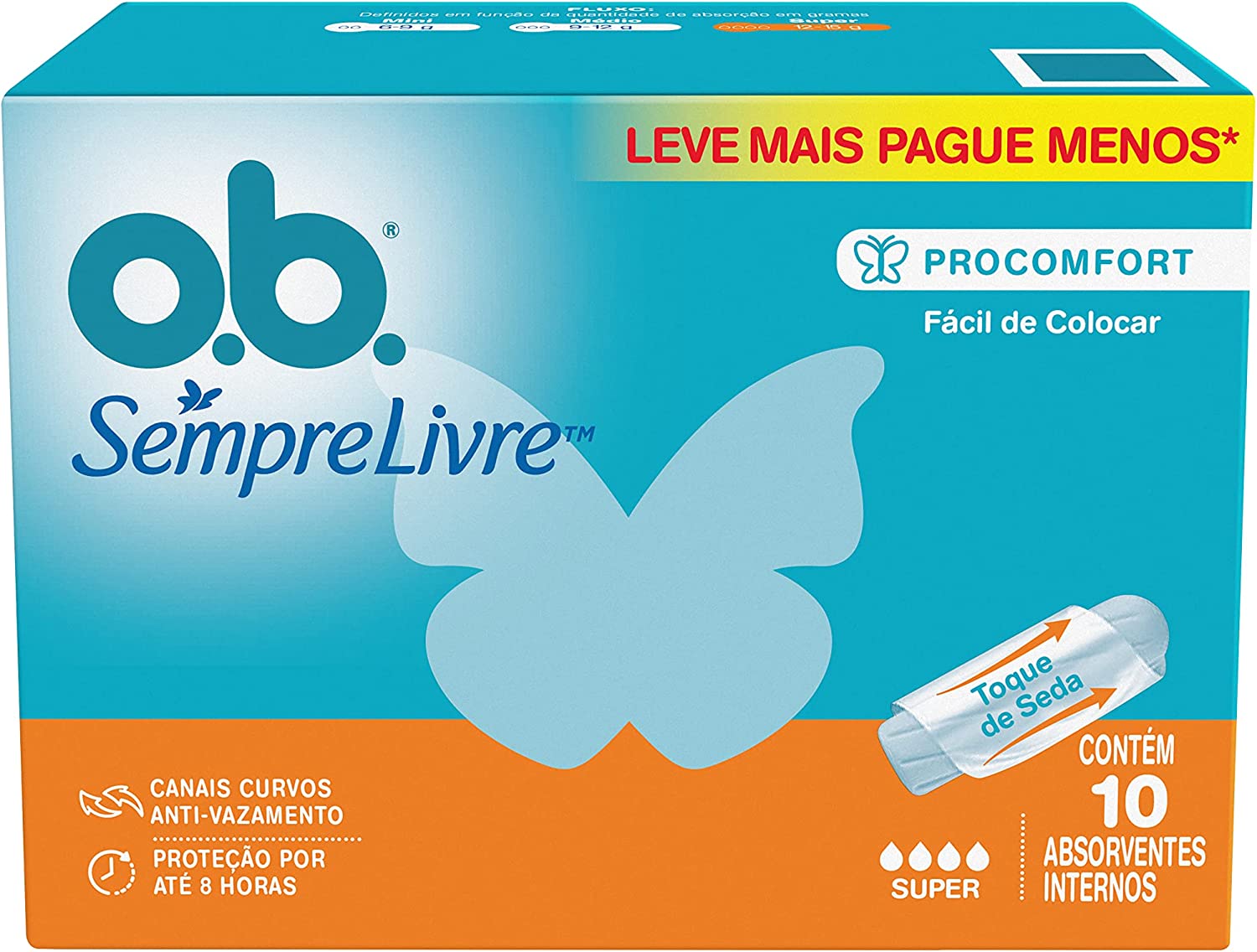 Absorvente Interno O.B. Sempre Livre ProComfort Super 10 unidades