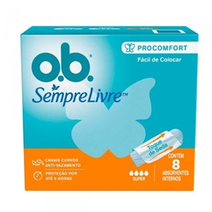 Absorvente Interno O.B. Sempre Livre ProComfort Super 8 unidades