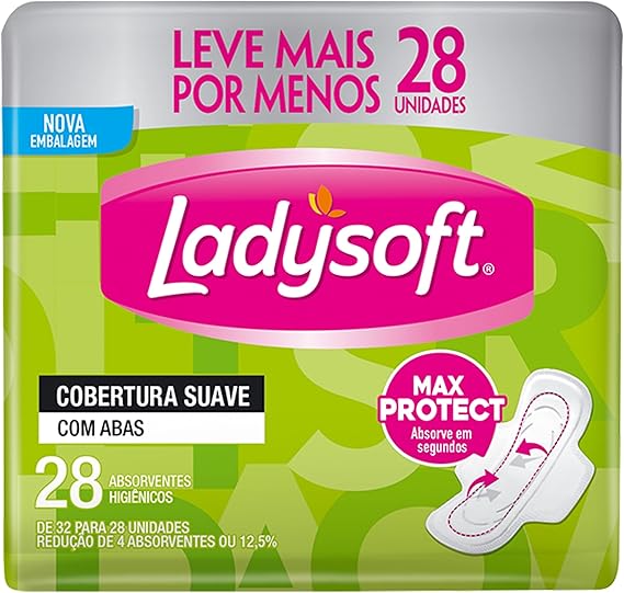 Absorvente Ladysoft Normal Cobertura Suave Com Abas 28 unidades