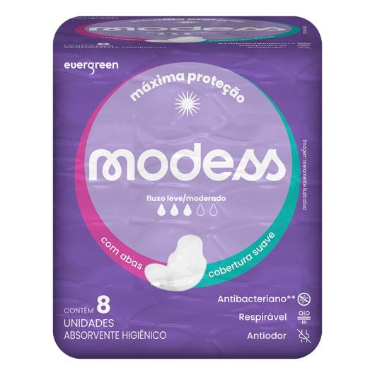 Absorvente Modess Máxima Proteção Suave Com Abas 8 unidades