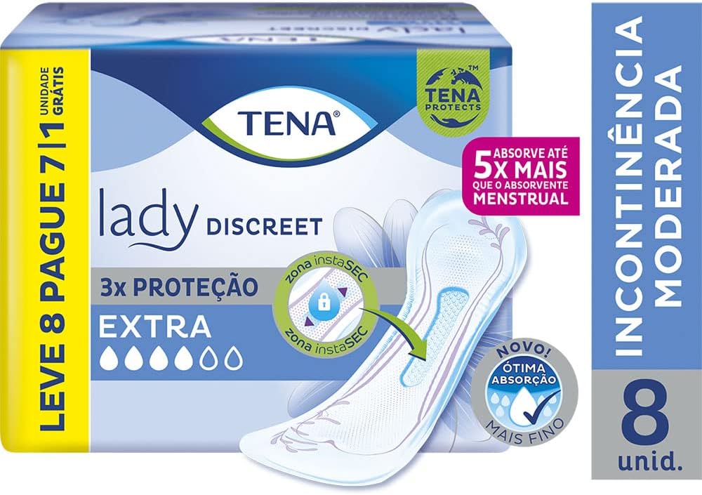 Absorvente para Incontinência Urinária Tena Lady Discreet Extra 8 unidades