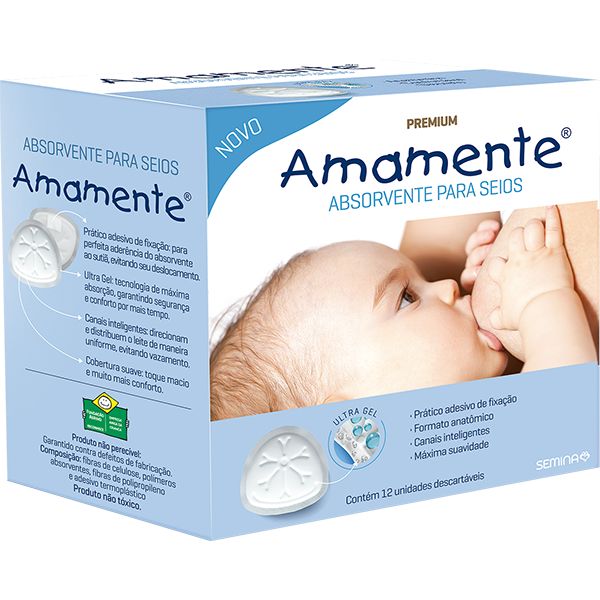 Absorvente para Seios Amamente 12 unidades