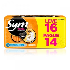 Absorvente Sym Total Protect Seca Com Abas 16 unidades