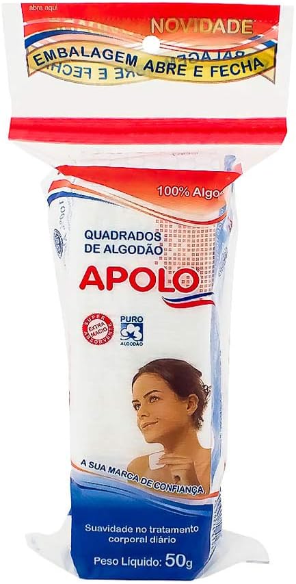 Algodão Apolo Quadrado Com Ziplock 50g
