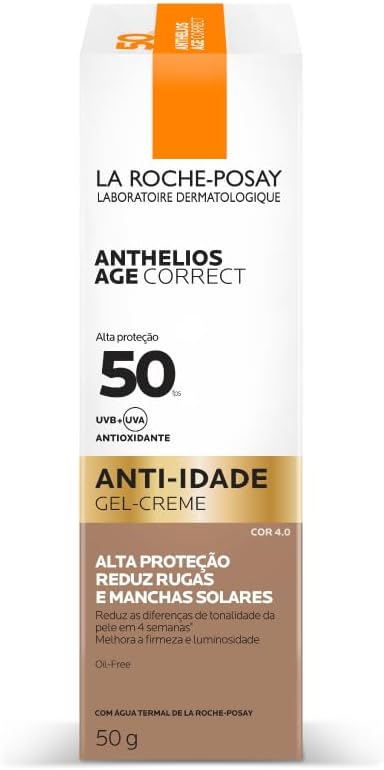 Anthelios Age Correct La Roche-Posay Protetor Solar Facial Anti-Idade FPS50 Cor 4.0 50g