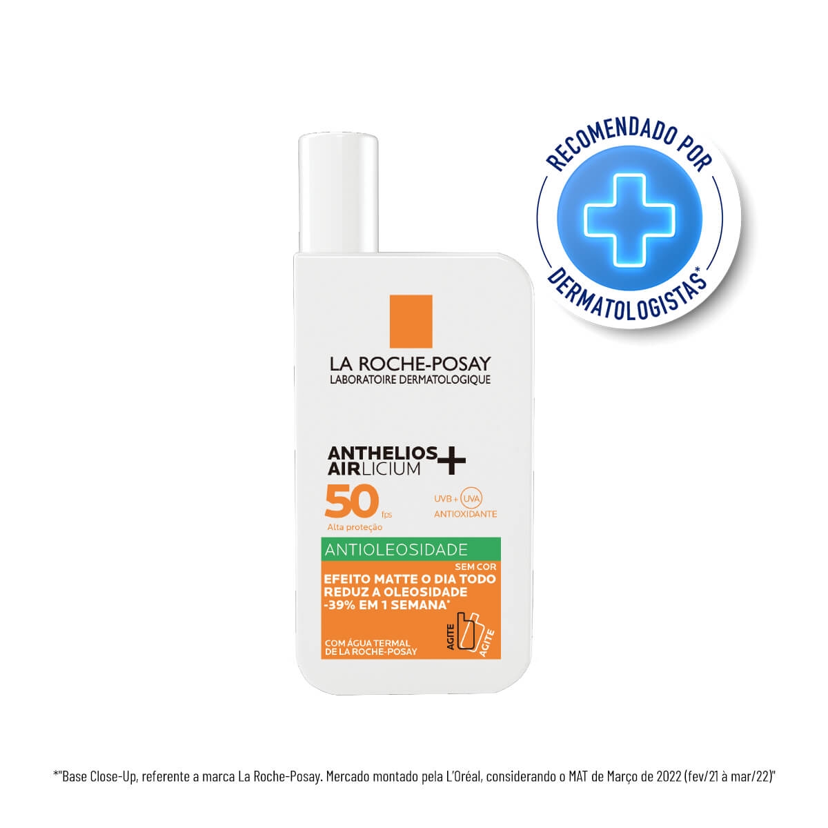 Anthelios Airlicium Fluido Antioleosidade Sem Cor La Roche-Posay Protetor Solar Facial FPS50 40ml