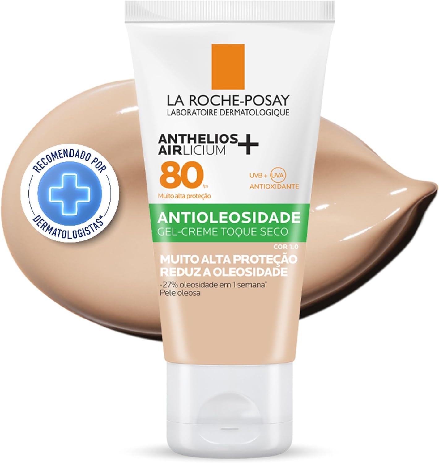 Anthelios Airlicium+ La Roche-Posay Protetor Solar Facial FPS80 Cor 1.0 40g