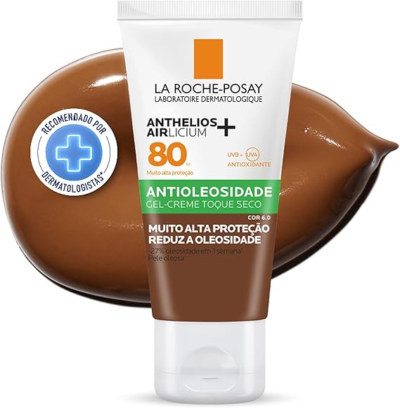 Anthelios Airlicium+ La Roche-Posay Protetor Solar Facial FPS80 Cor 6.0 40g