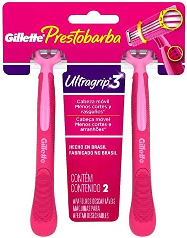 Aparelho de Depilar Descartável Gillette Prestobarba Ultragrip3 2 unidades