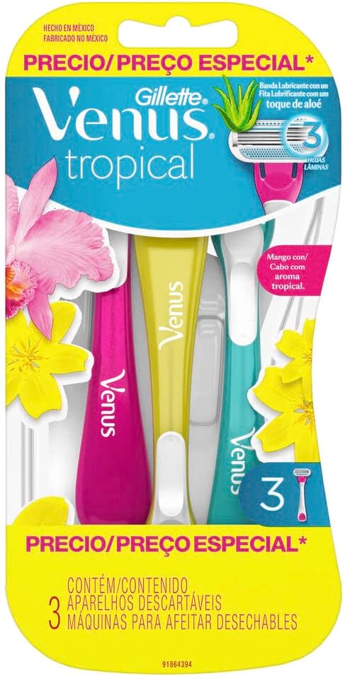 Aparelho de Depilar Gillette Venus Tropical Feminino 3 unidades