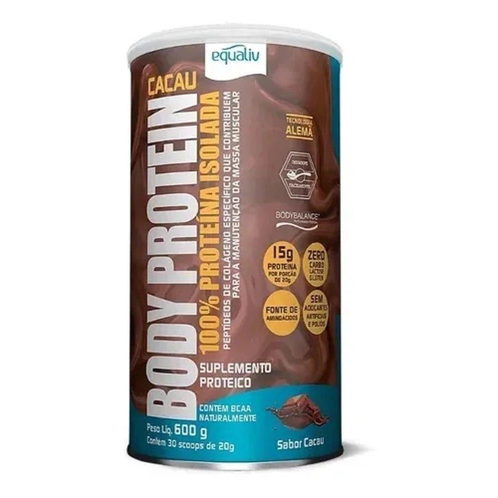 Body Protein 100% Proteína Isolada Cacau Equaliv 600g