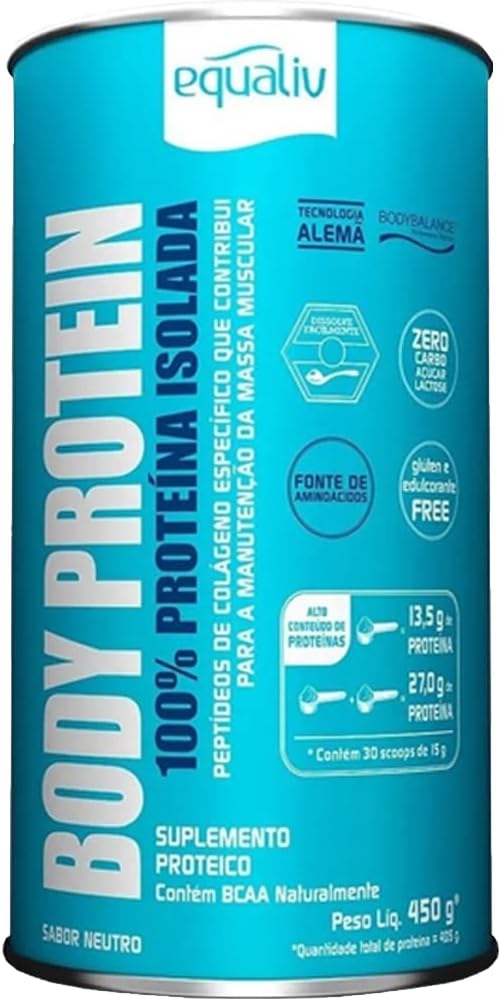 Body Protein 100% Proteína Isolada Neutro Equaliv 450g