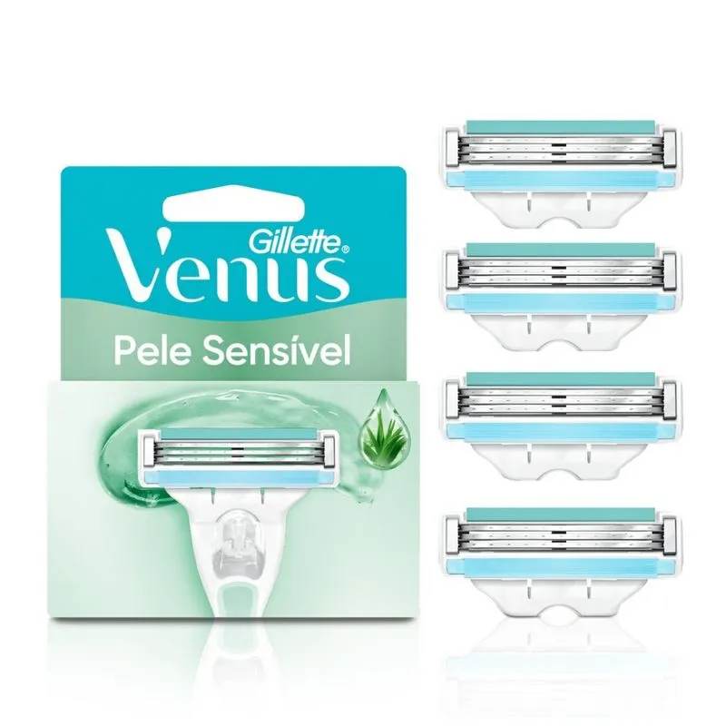 Cargas para Aparelho de Depilar Gillette Venus Pele Sensível 4 unidades