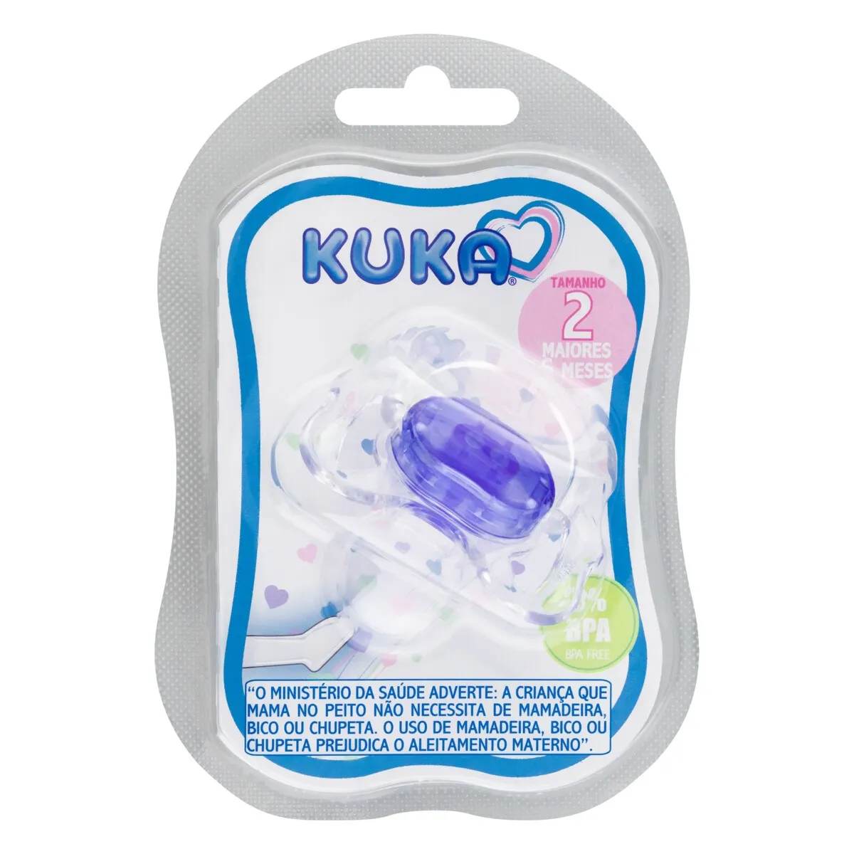 Chupeta Cristal Kuka Color N2 Ortodôntica Azul