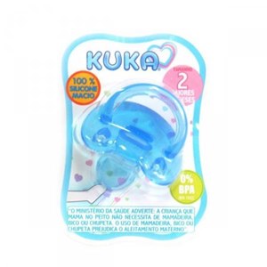 Chupeta Kuka Ortodôntica Soft Azul Fase 2 +6 meses