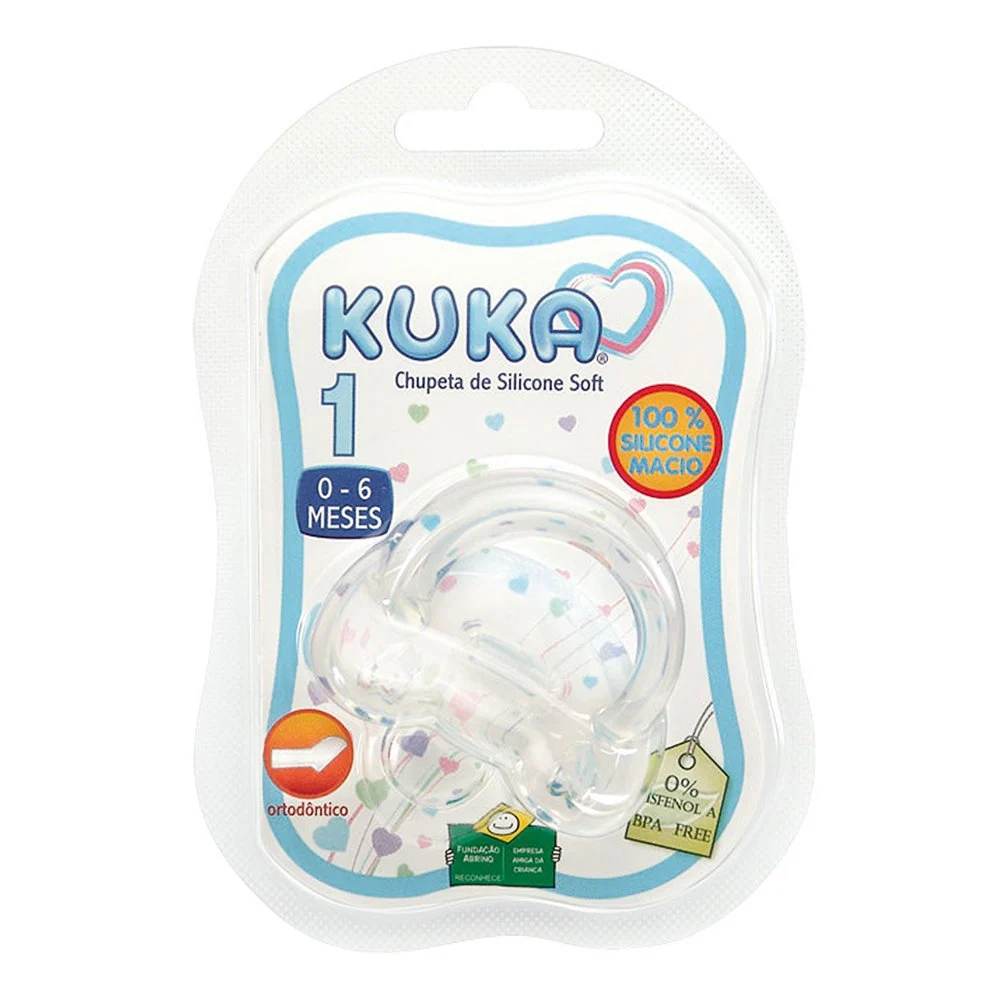Chupeta Kuka Ortodôntica Soft Transparente Fase 2