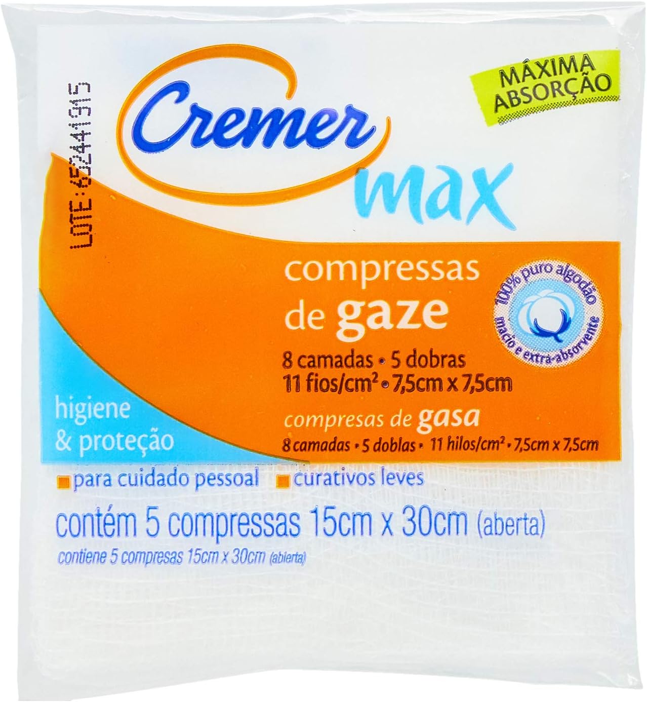 Compressa de Gaze Cremer Max 5 unidades
