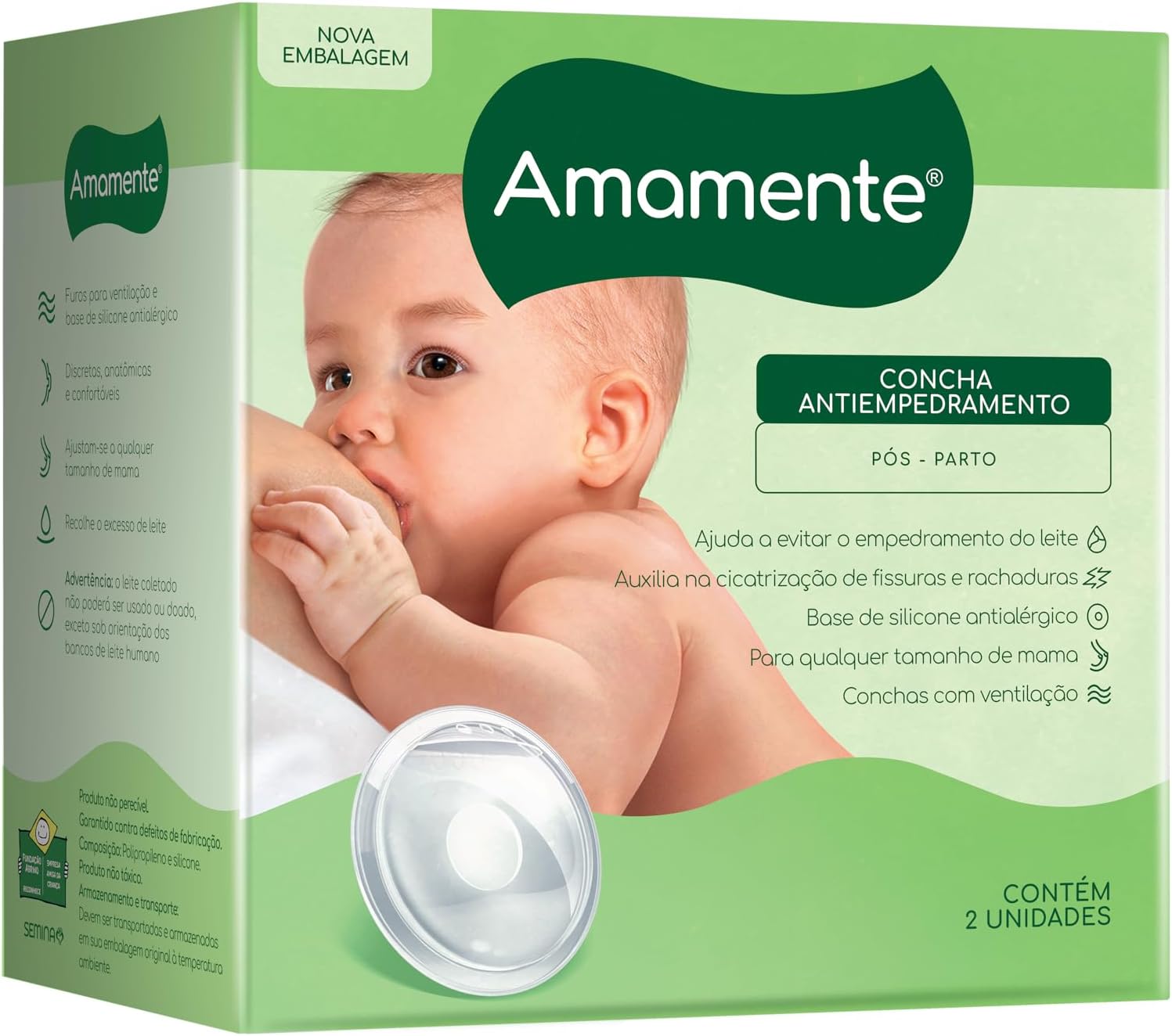Concha Antiempedramento Amamente Pós-Parto 2 unidades