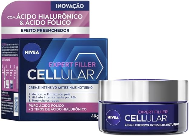 Creme Facial Antirrugas Nivea Cellular Hialurônico Noite 50ml