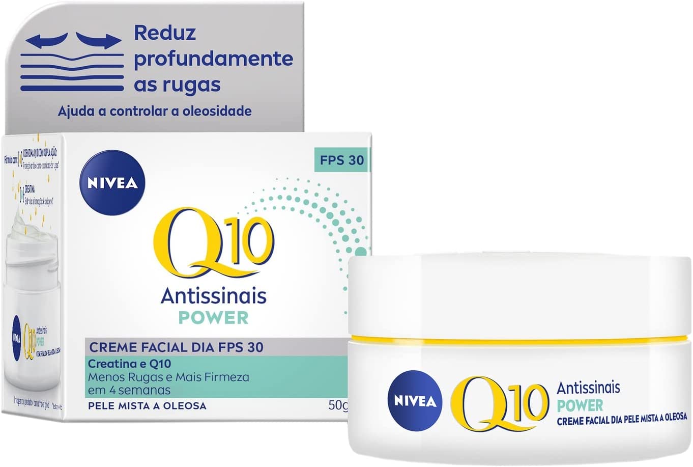 Creme Facial Dia Antissinais Nivea Q10 Plus FPS30 50g