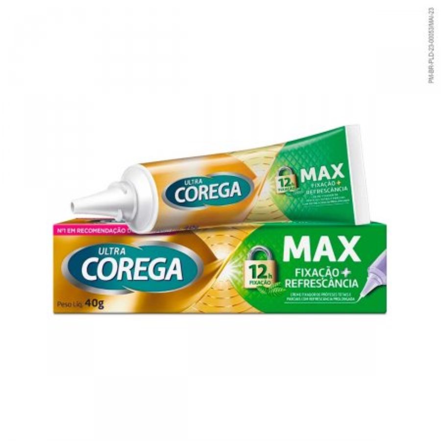 Creme Fixador de Dentadura Ultra Corega Max Fixação e Refrescância Menta 40g
