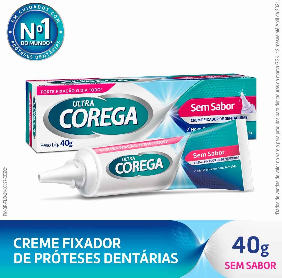 Creme Fixador de Dentadura Ultra Corega Sem Sabor com 40g
