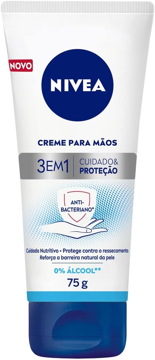 Creme para as Mãos Nivea 3 em 1 Ação Antibacteriana 75g