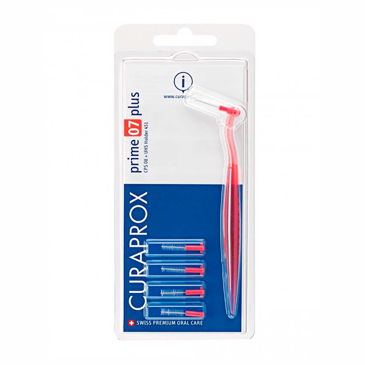 Curaprox UHS 451 Prime Plus Escova Interdental 07mm + 4 Refis
