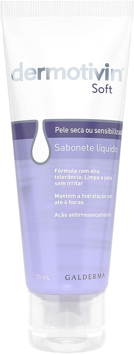 Dermotivin Soft Sabonete Líquido Facial Pele Seca 70ml