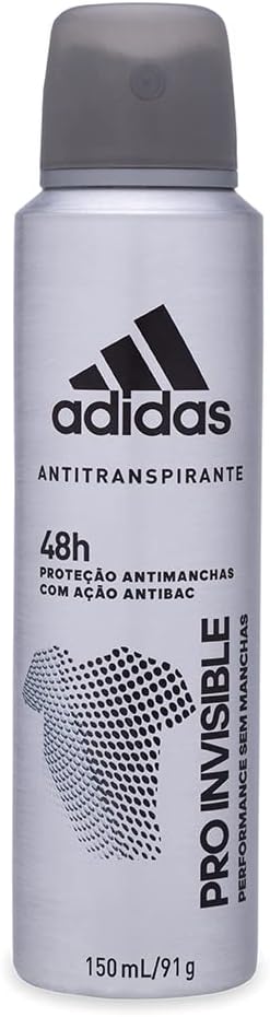 Desodorante Aerosol Antitranspirante Adidas Masculino Pro Invisible Performance Sem Manchas 150ml
