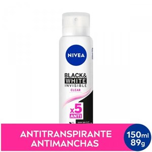 Desodorante Antitranspirante Aerosol Nivea Black&White Invisible Clear 150ml