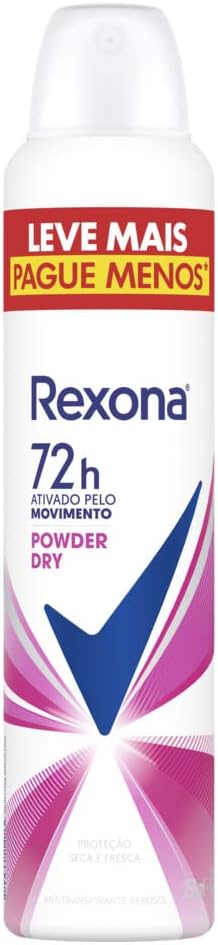 Desodorante Antitranspirante Aerosol Rexona Powder Dry Feminino 72h 250ml