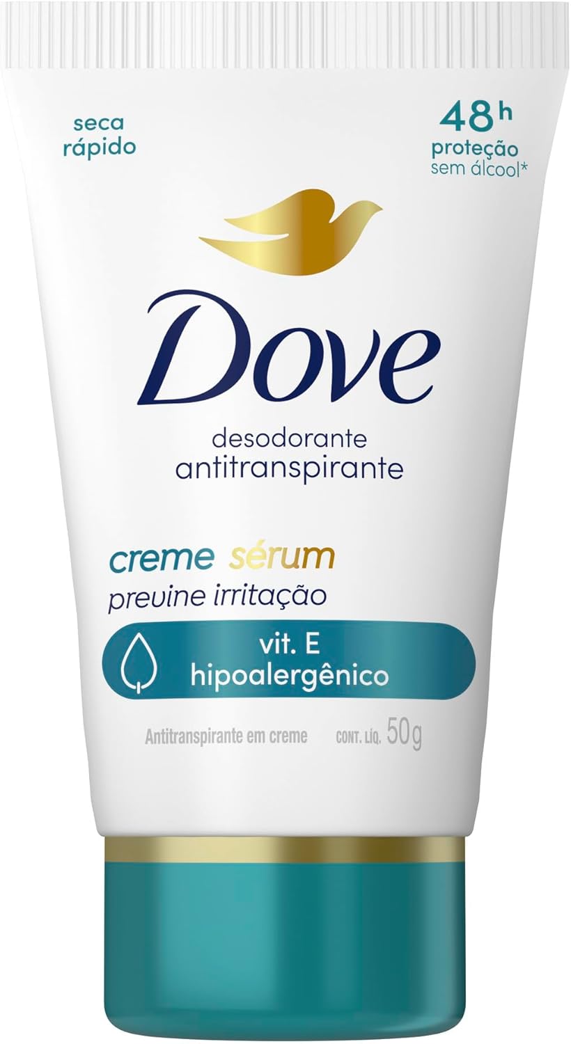 Desodorante Antitranspirante Creme Dove Creme Sérum Feminino 48h Vitamina E Hipoalergêncio 50g
