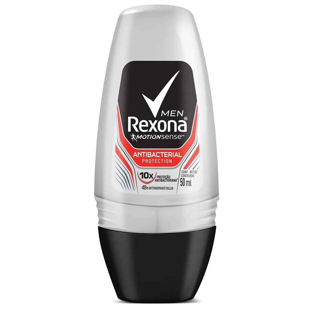 Desodorante Antitranspirante Roll-On Rexona Men Antibacterial Protection 48h 50ml