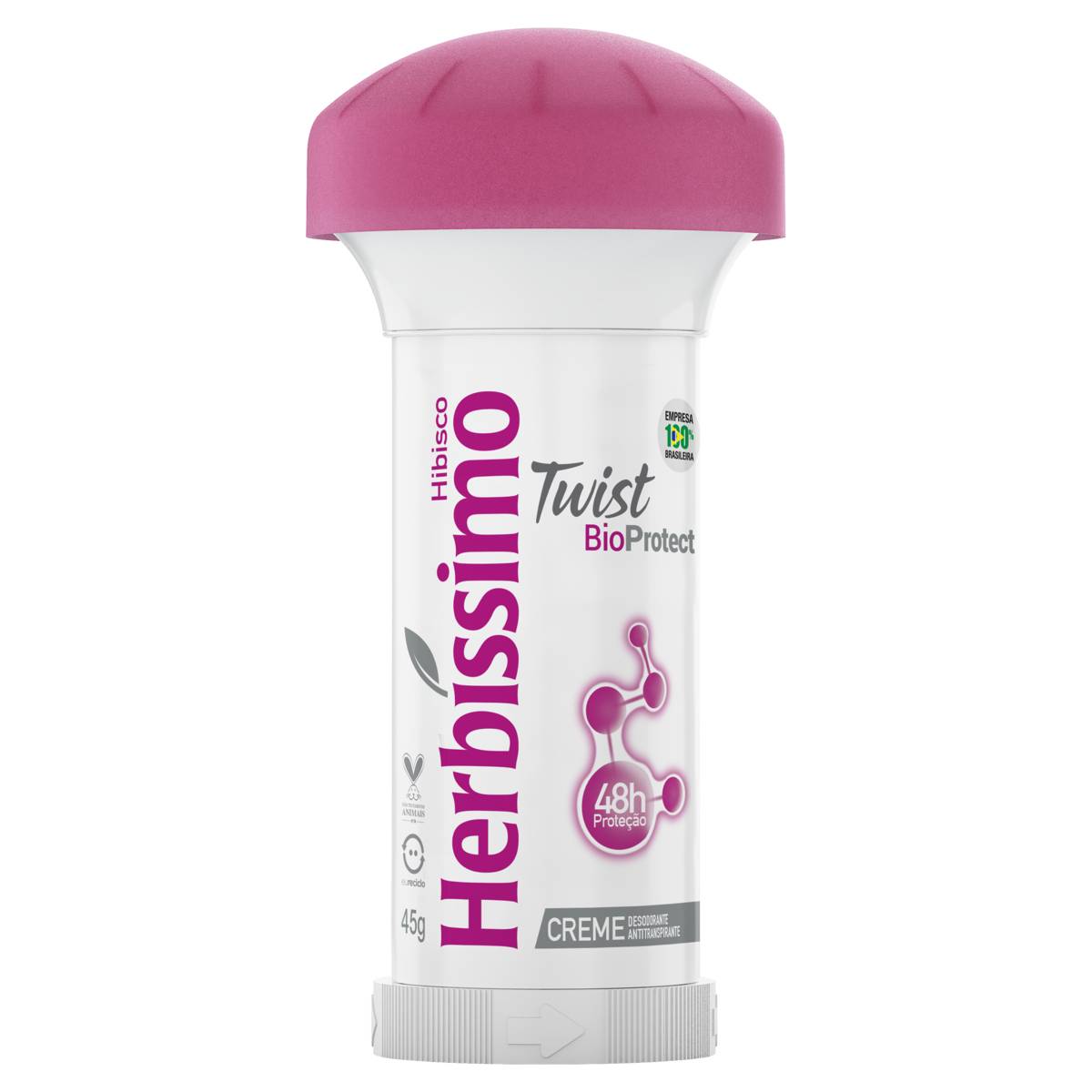 Desodorante Antitranspirante Stick Creme Herbíssimo Hibisco 48h 45g