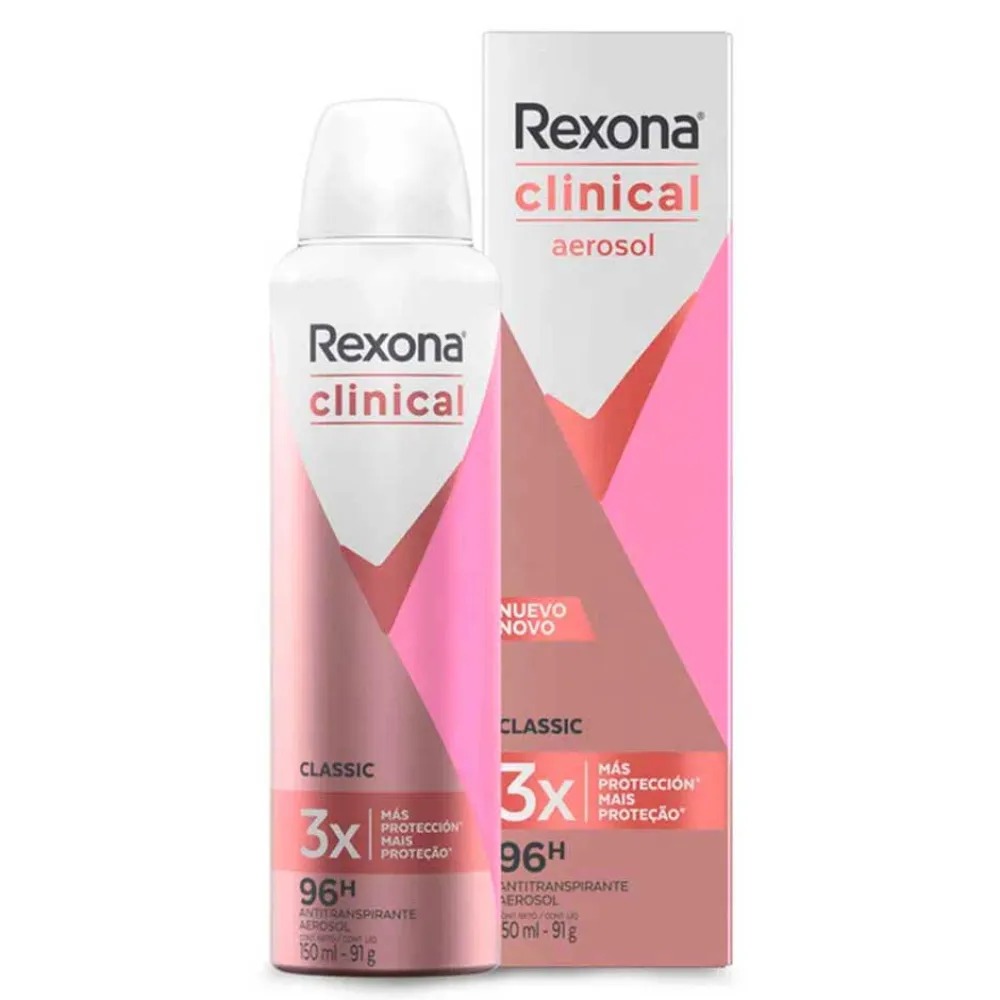 Desodorante Rexona Clinical Classic Feminino Antitranspirante Aerosol 150ml