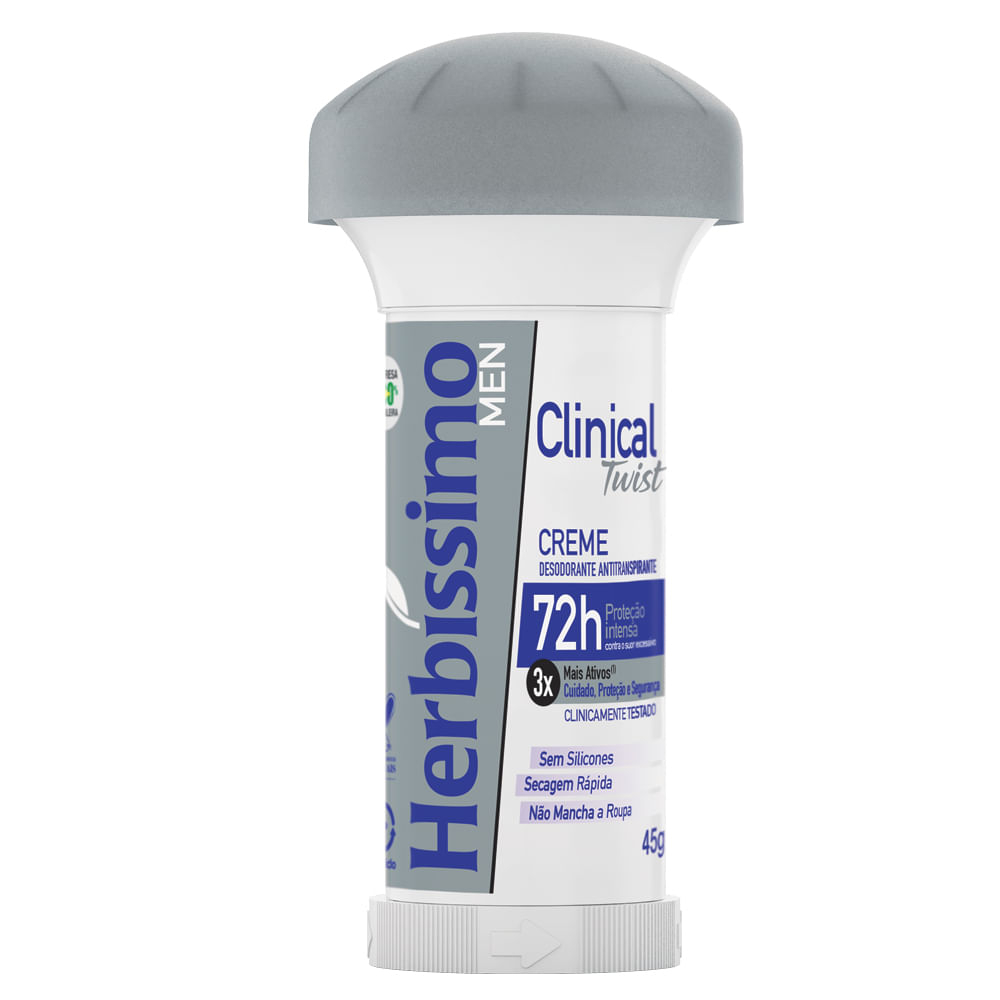 Desodorante Twist Antitranspirante Herbíssimo Clinical Men 45g