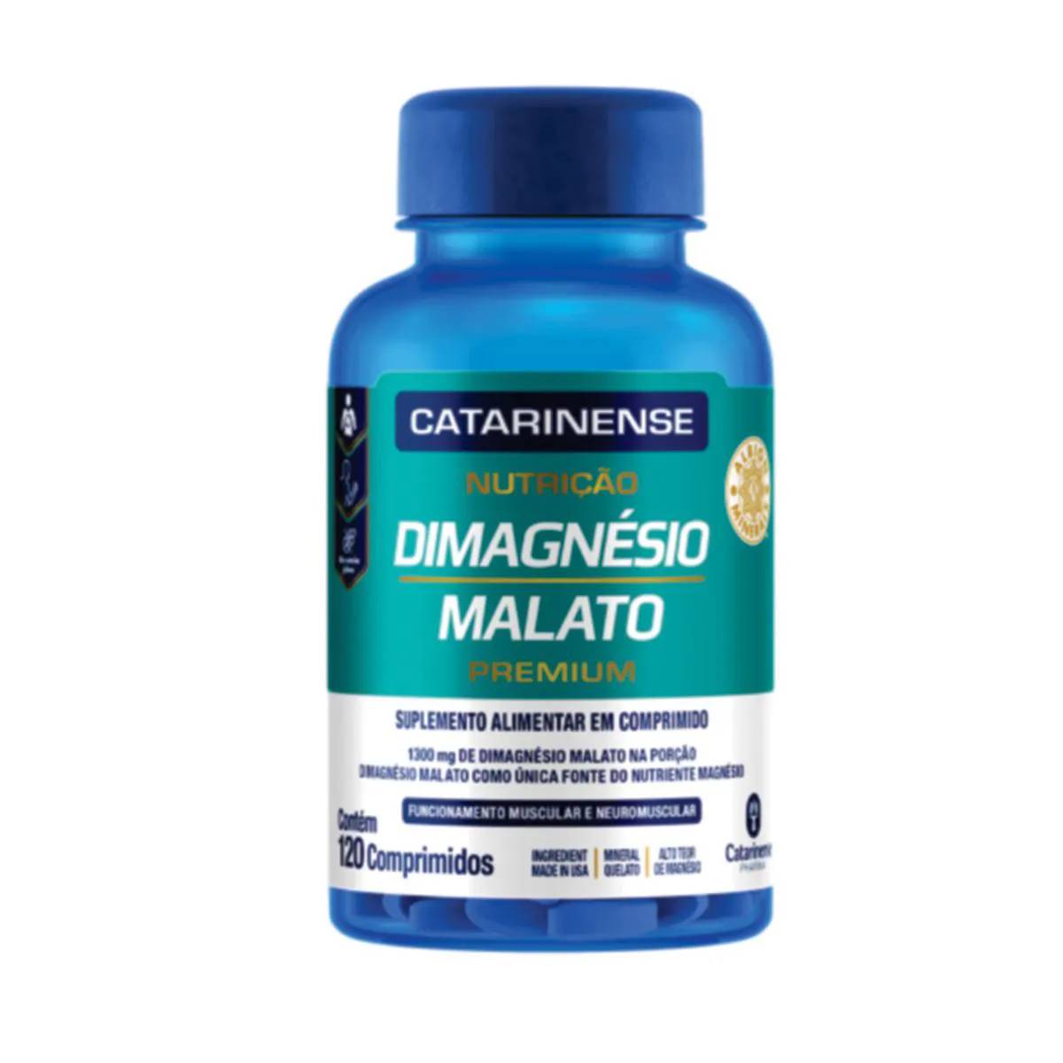 Dimagnésio Malato Premium Catarinense Nutrição 120 comprimidos