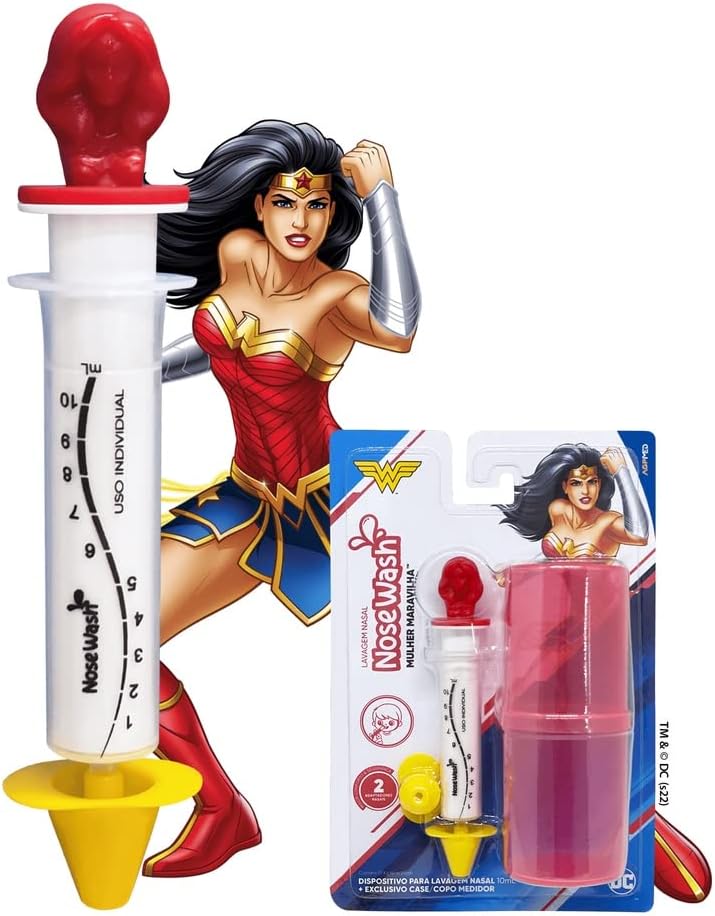 Dispositivo para Lavagem Nasal Nosewash Kit Heróis Mulher Maravilha 10ml