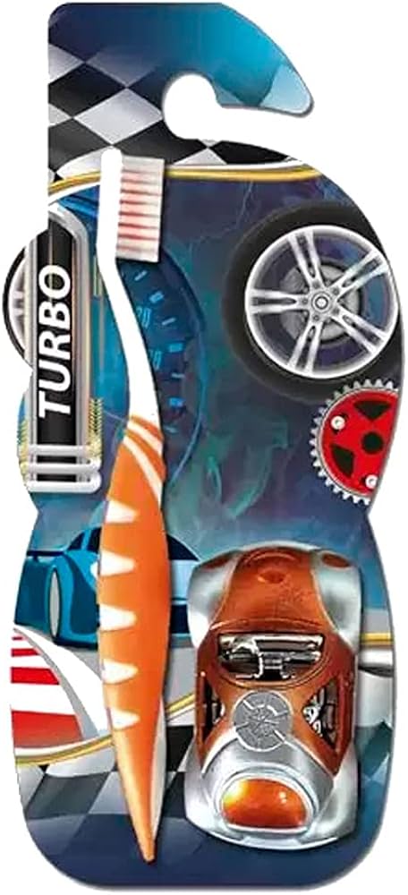 Escova de Dente Fantasy Infantil Supermacia C/Cubo Brinquedo Carrinho