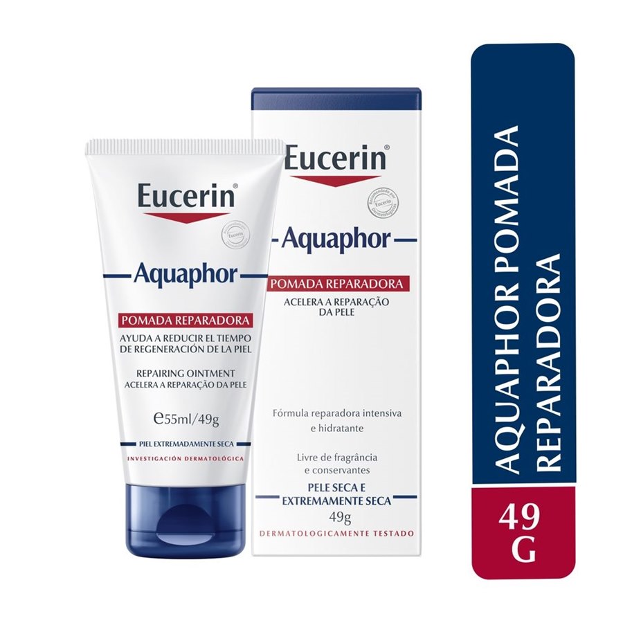 Eucerin Aquaphor Pomada Reparadora Peles Secas e Sensibilizadas 49g