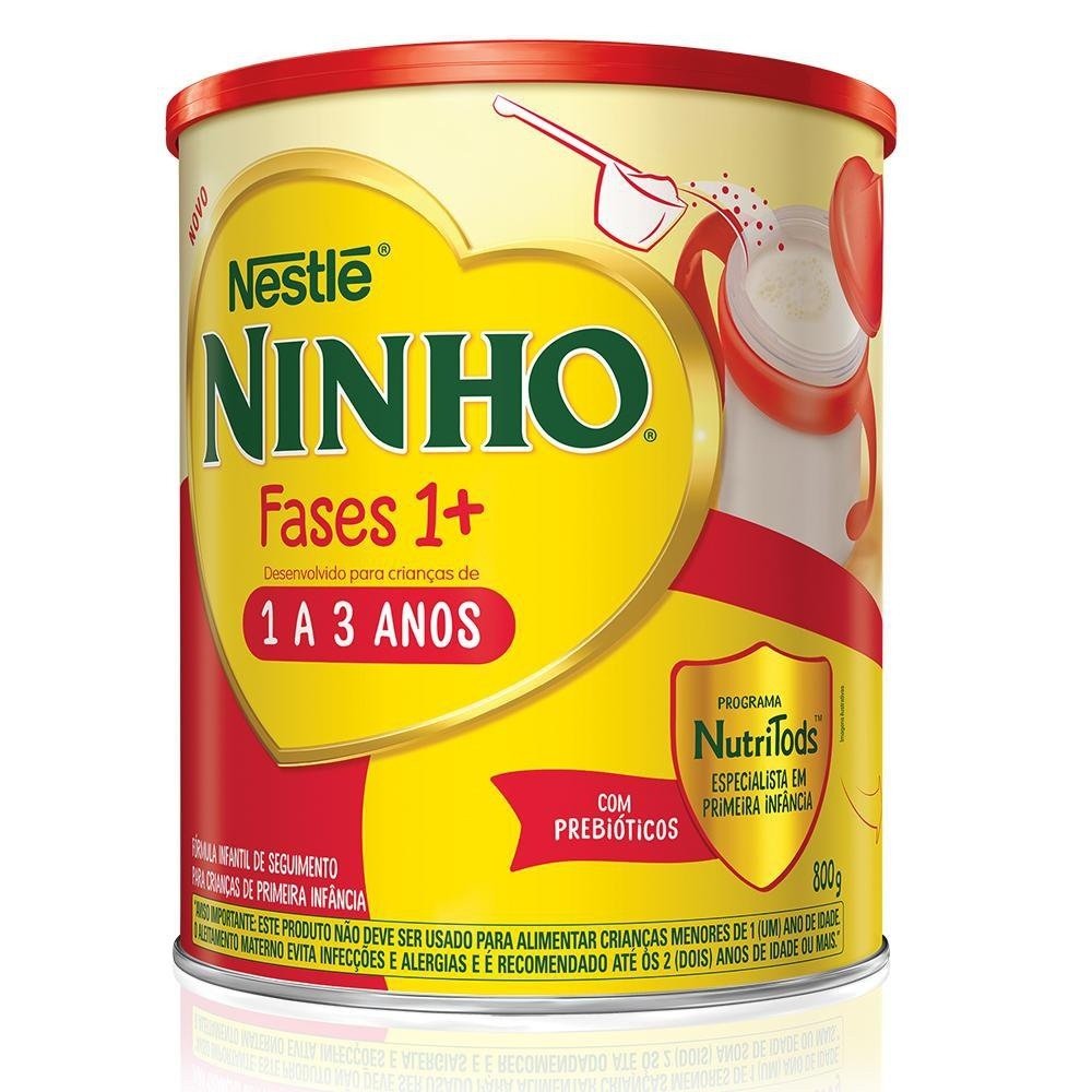 Fórmula Infantil Ninho Fases 1+ Nestlé 1 a 3 anos 800g