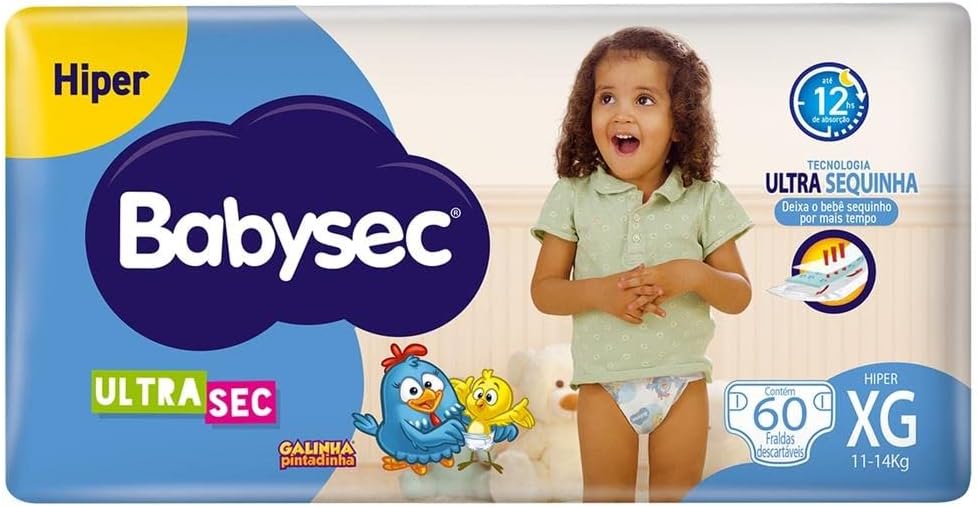 Fralda Babysec Ultrasec Galinha Pintadinha Hiper XG 56 unidades