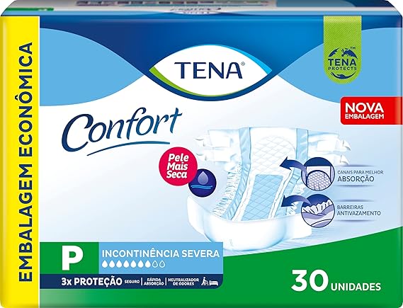 Fralda Geriátrica Unissex Tena Confort P Absorção Intensa 30 unidades