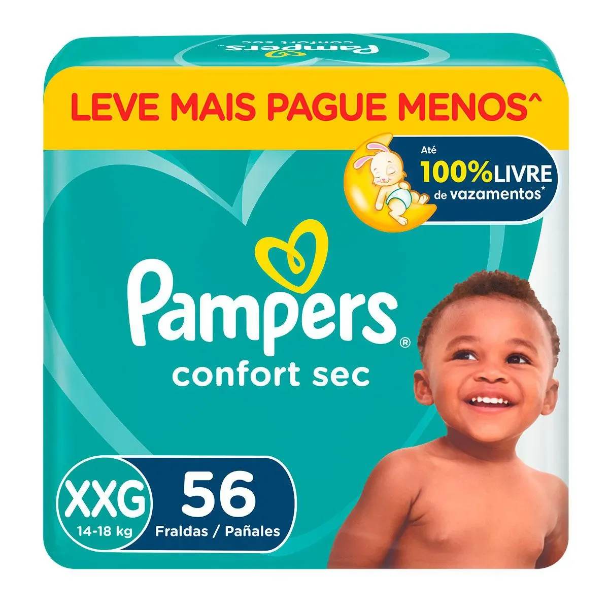 Fralda Pampers Confort Sec XXG 56 unidades