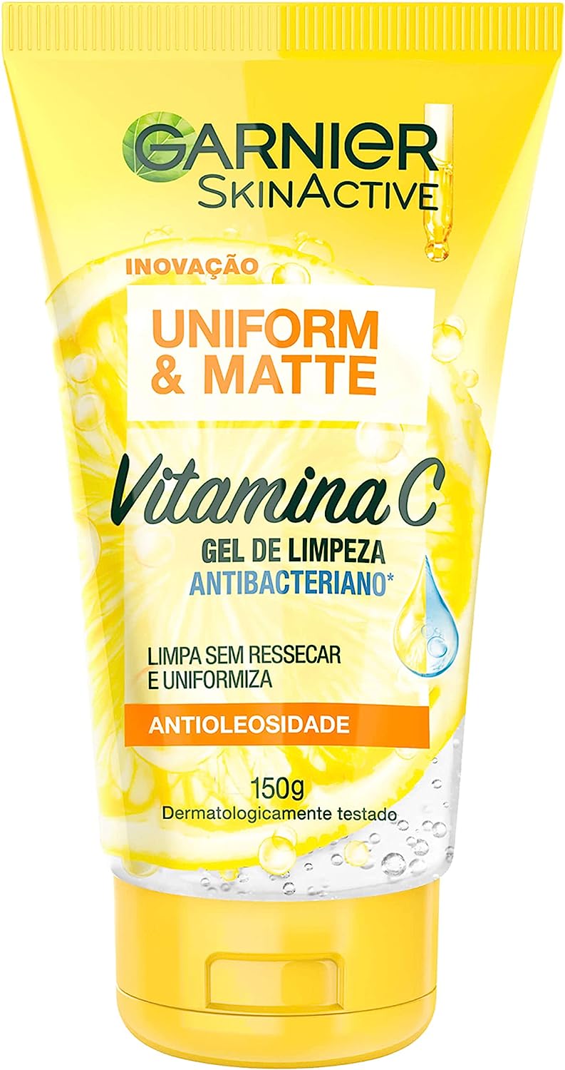 Gel de Limpeza Antibacteriano Garnier Uniform&Matte Vitamina C 150g