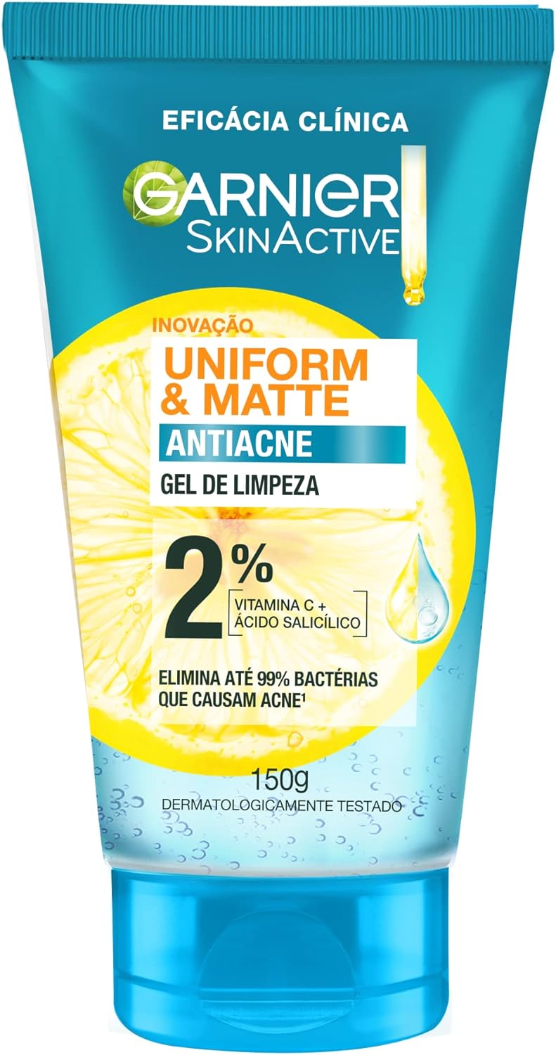 Gel de Limpeza Facial Garnier Uniform & Matte Antiacne 150g