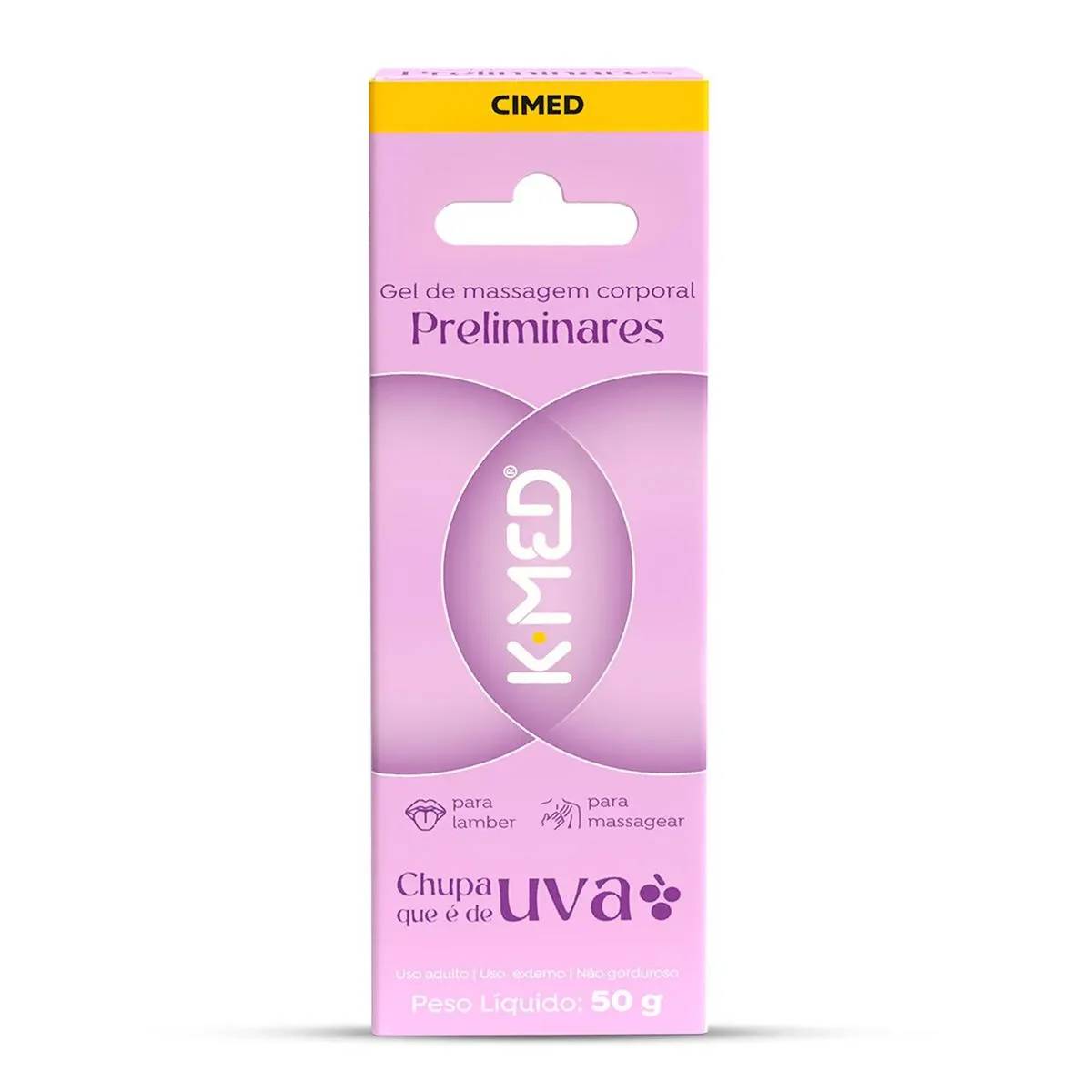 Gel de Massagem Corporal Preliminares K-Med Chupa Que é de Uva 50g